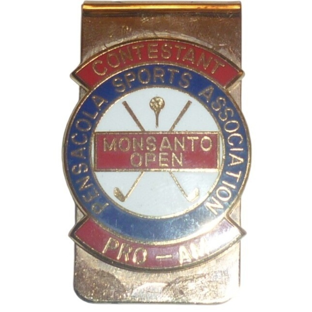 Vintage Monsanto Open PGA Golf Contestant Money Clip Pensacola Sports Pro-Am